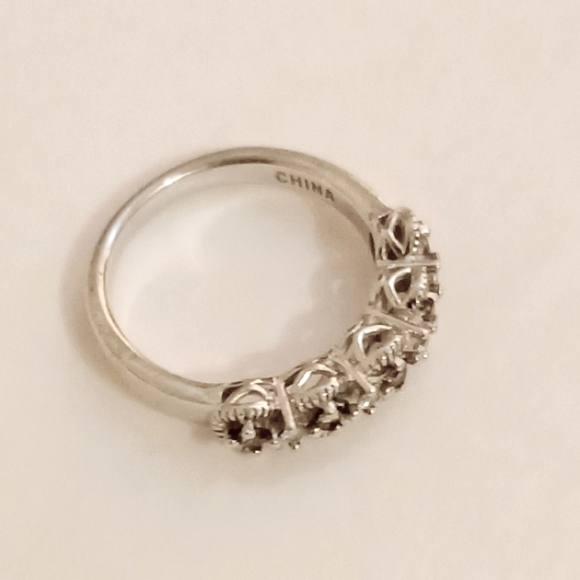 Sterling Silver 925 J&S Natural White & Chocolate Diamond Ring Size 5 - Picture 5 of 8